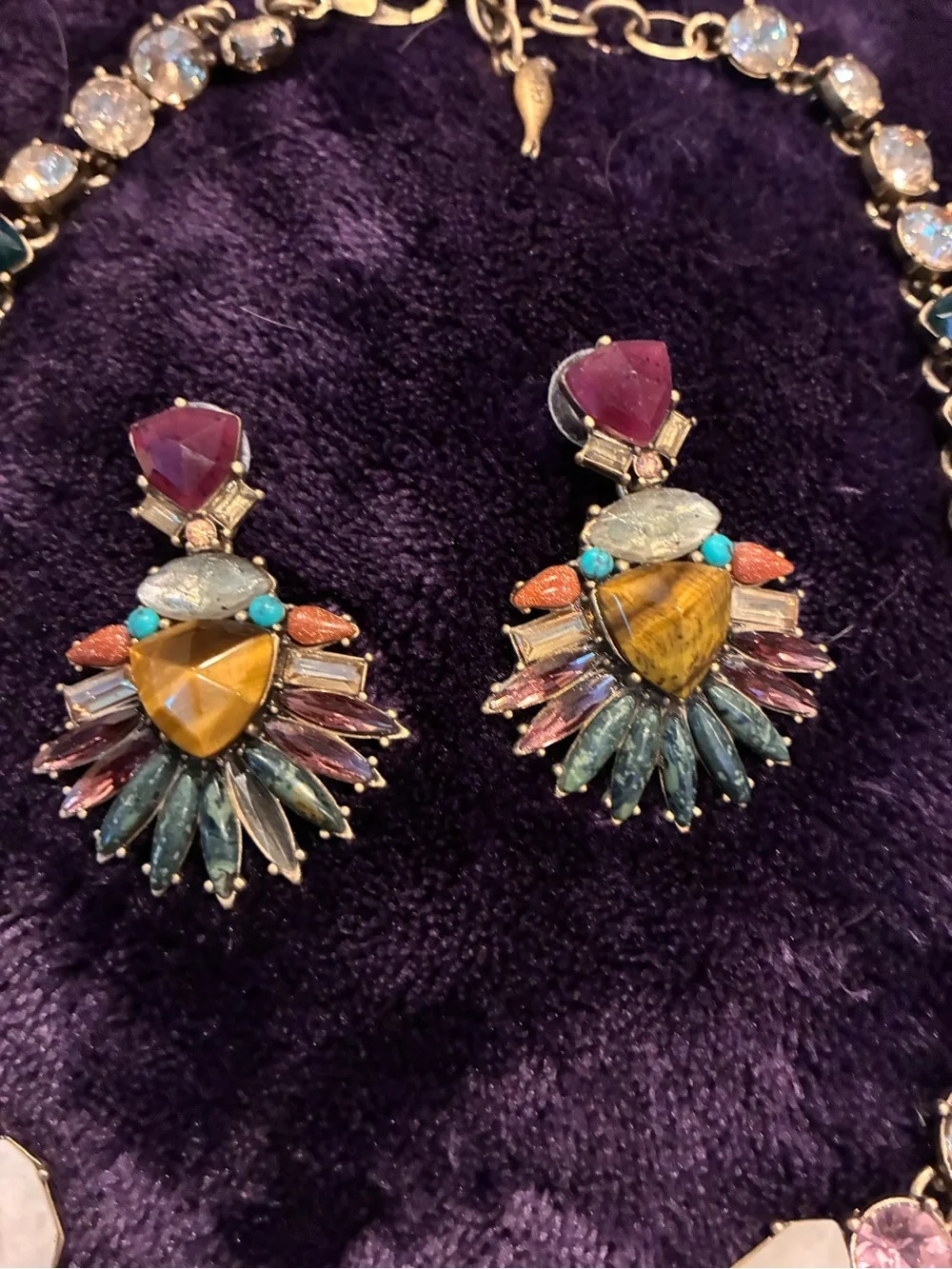 Chloe + Isabel Multi-Color Crystal Statement Necklace and Earring Set